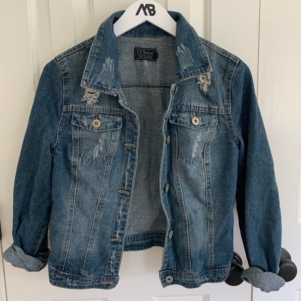 Cropped jean jacket